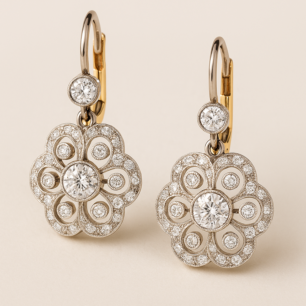 Mandala Dreams: Vintage Crystal Earrings