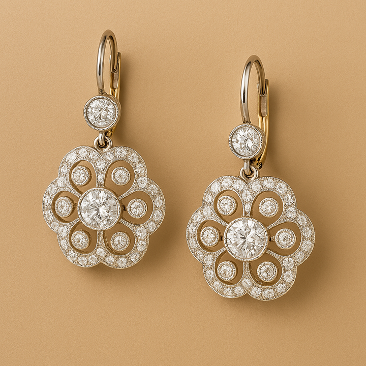 Mandala Dreams: Vintage Crystal Earrings