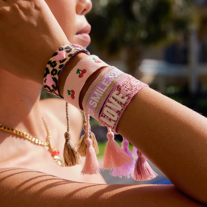 Woven Embroidered Love Bracelet