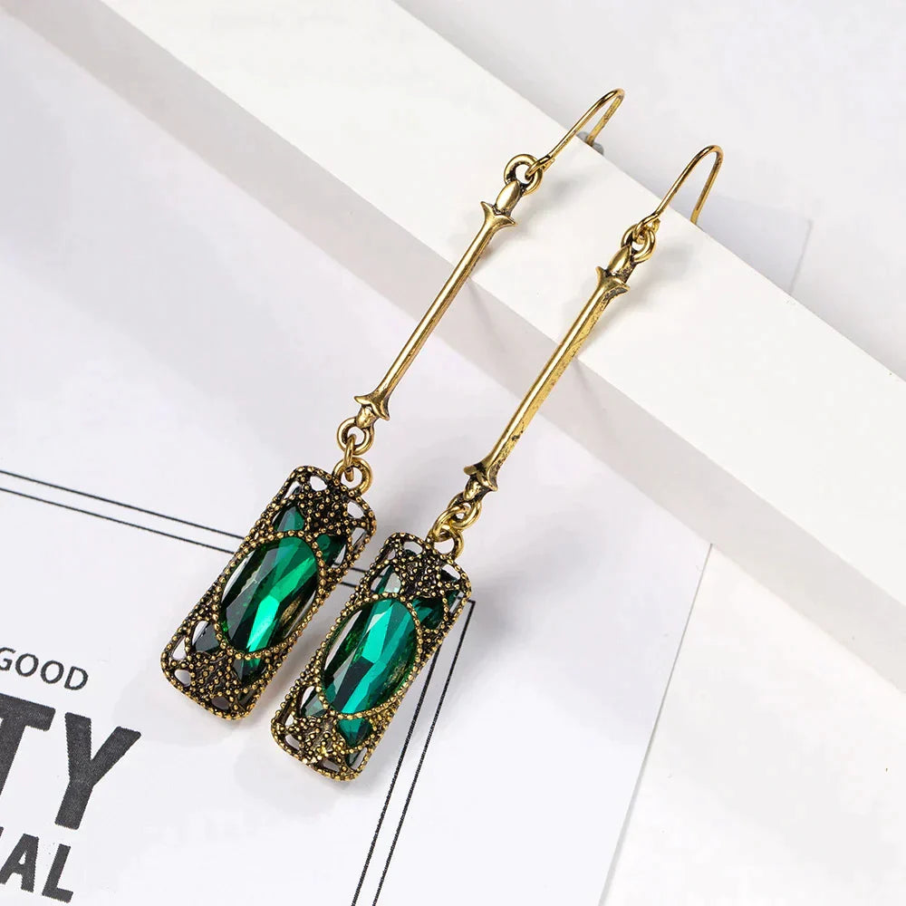 Radiant Green Lantern Drop Earrings
