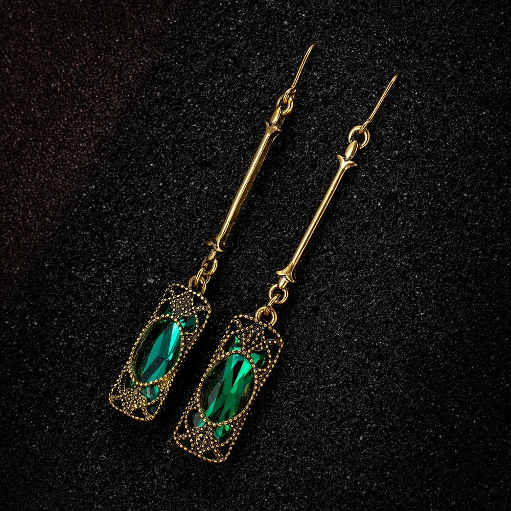 Radiant Green Lantern Drop Earrings