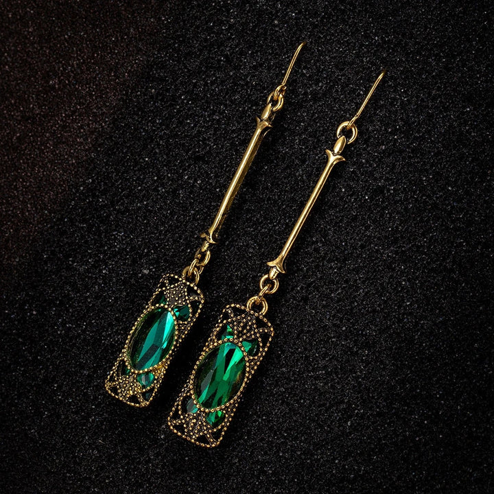 Radiant Green Lantern Drop Earrings