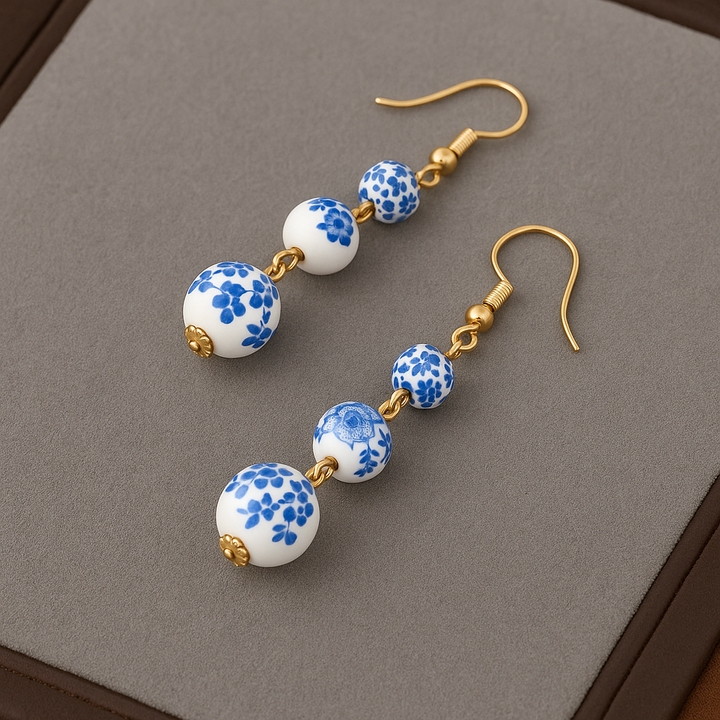 Azure Dream | Dazzling Blue & White Drop Earrings