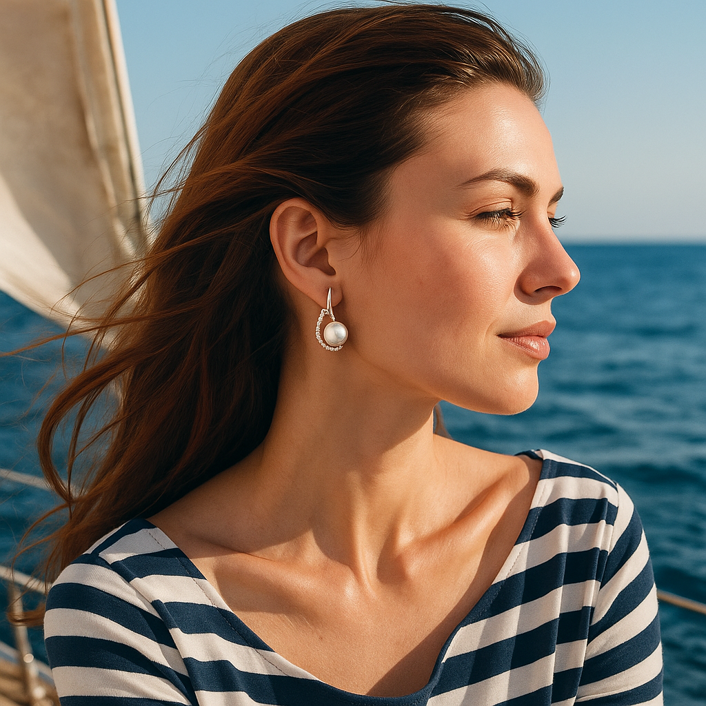 Enchanting Echoes | Button Earrings with Pearls