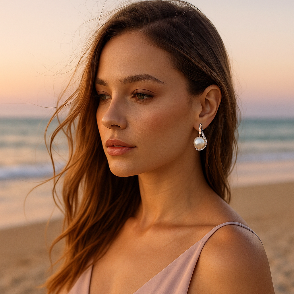 Enchanting Echoes | Button Earrings with Pearls