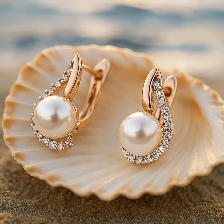 Enchanting Echoes | Button Earrings with Pearls