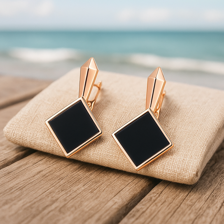 Midnight Square Dazzle Earrings