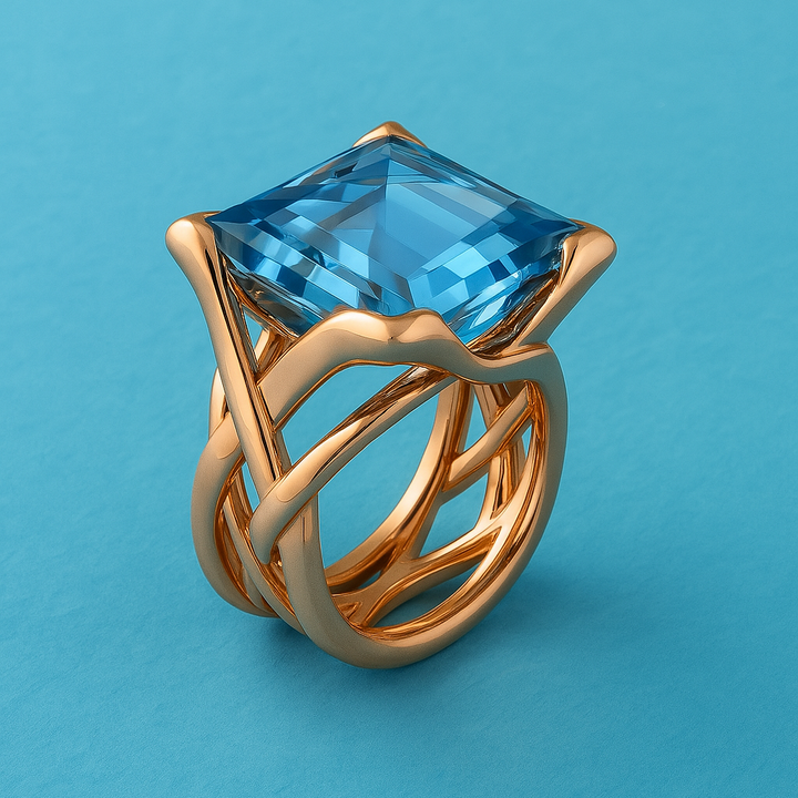 Vintage Blue Sparkle Ring