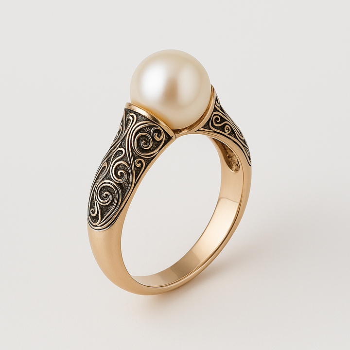 Golden Pearl Elegance Ring
