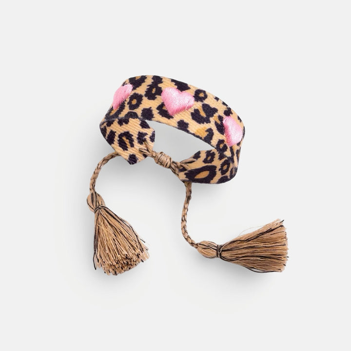 Woven Embroidered Cheetah Bracelet