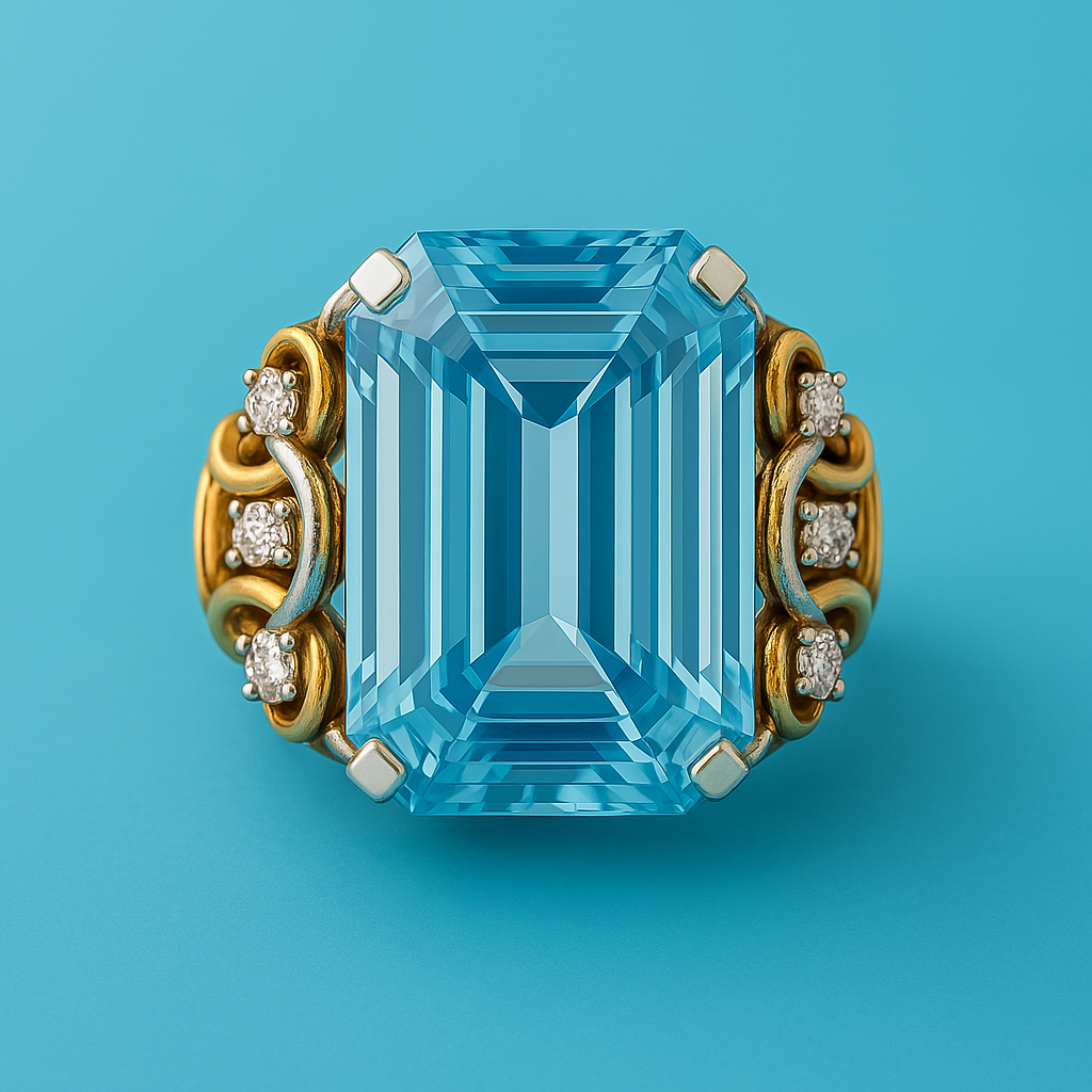Vintage Blue Sparkle Stack Ring
