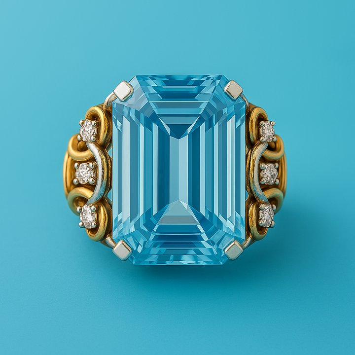 Vintage Blue Sparkle Stack Ring