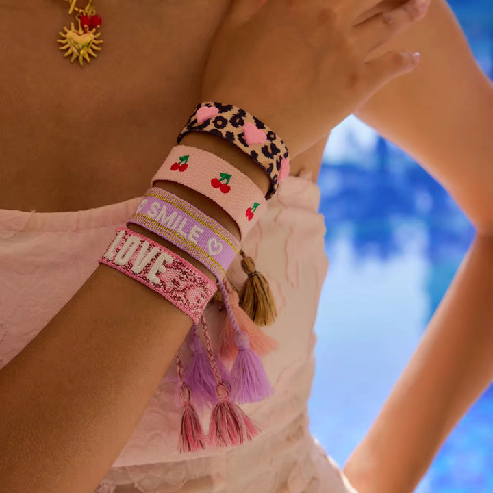 Woven Embroidered Love Bracelet