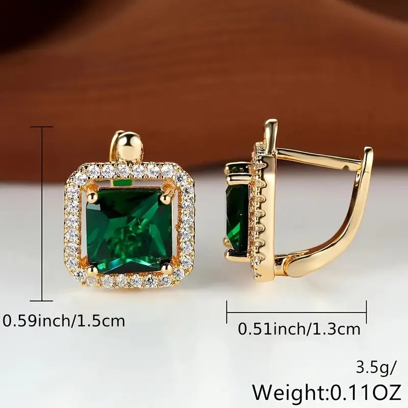 LuxeGlow Square Studs