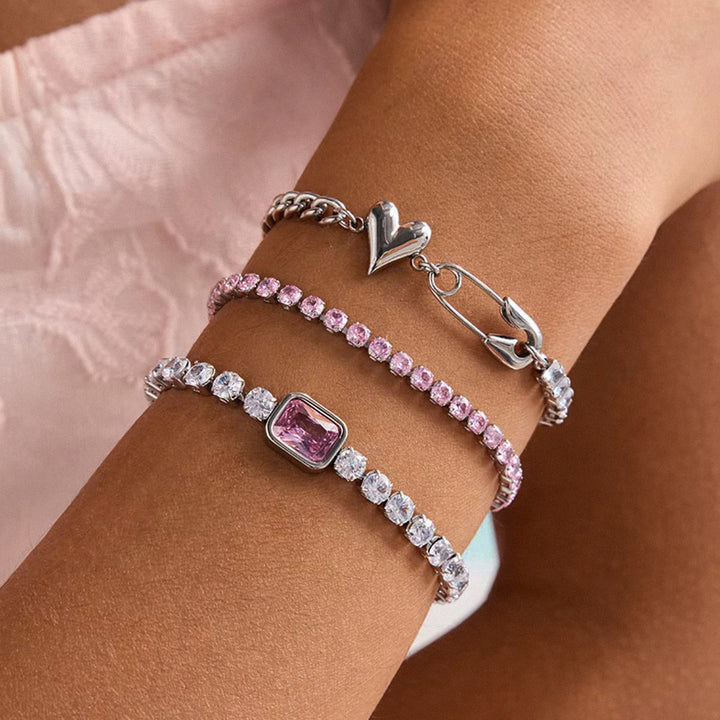 Silver Safety Pin Bracelet