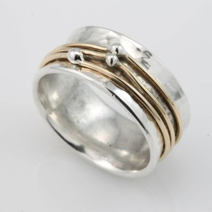 Shine - Bague en Argent Argenté Doré Vintage