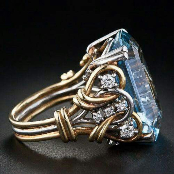 Vintage Blue Sparkle Stack Ring