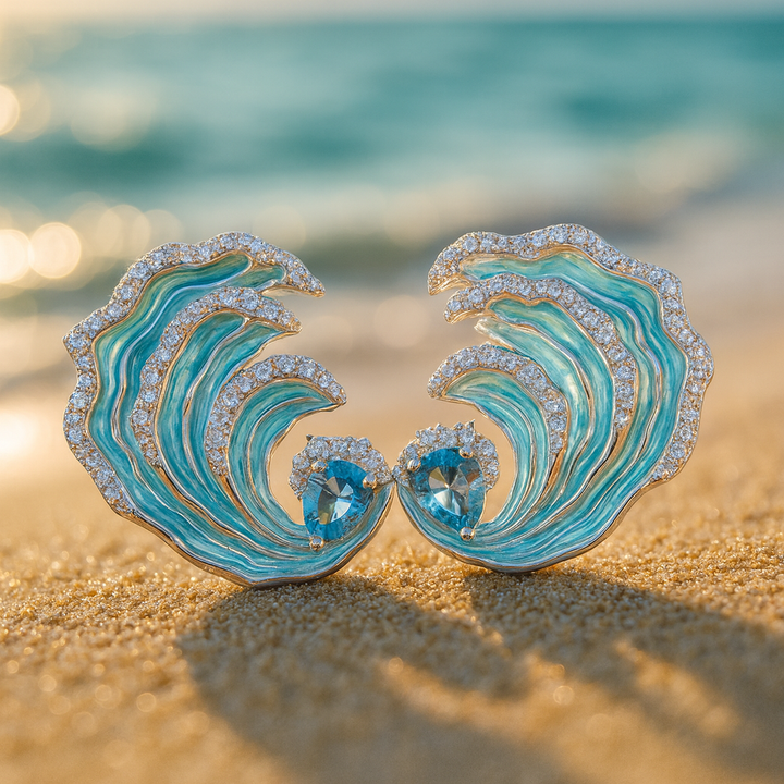 Ocean Breeze | Blue Wave Earrings