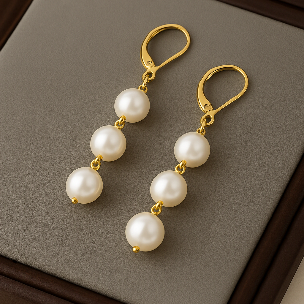 Seaside Elegance | Dangle Earrings with Pearl