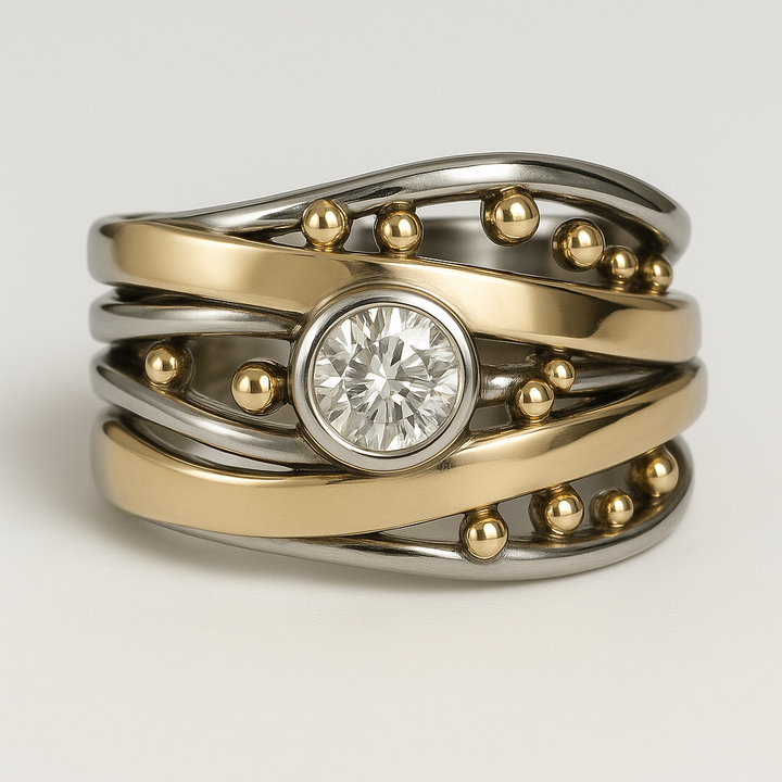 Royal - Bague en Or Vintage Incrustée