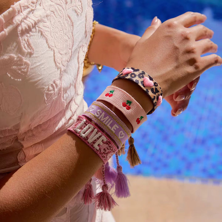 Woven Embroidered Love Bracelet