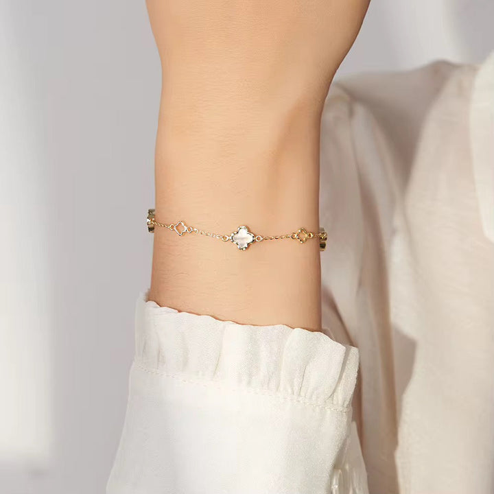 Dainty Clover Bracelet Sterling Silver