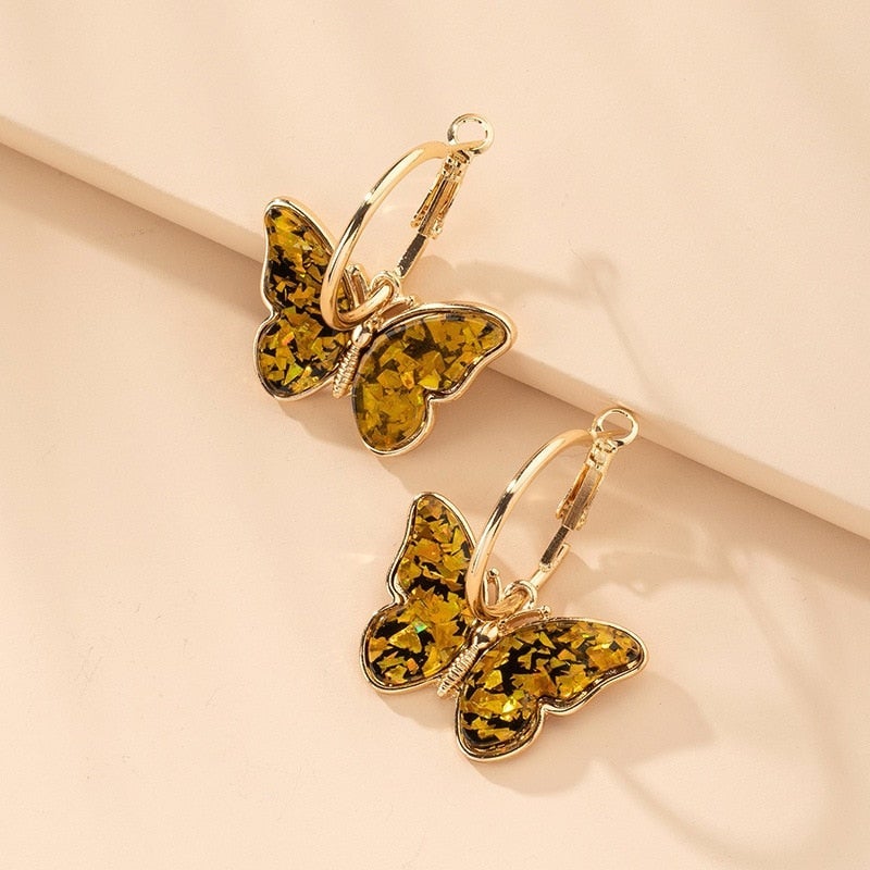 Éclat de Papillon: Boucles d'Oreilles Artisanales