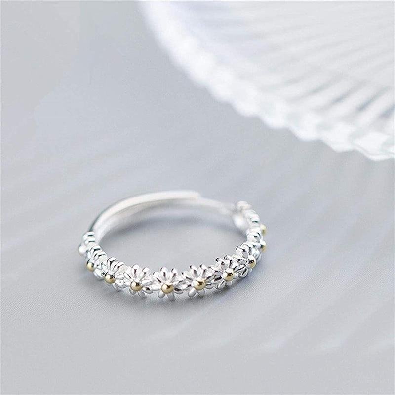 Éclat de Marguerite : Bague Ajustable Émaillée