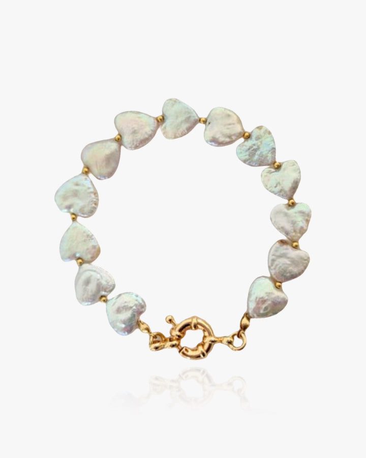 Natural Pearl Hearts Bracelet