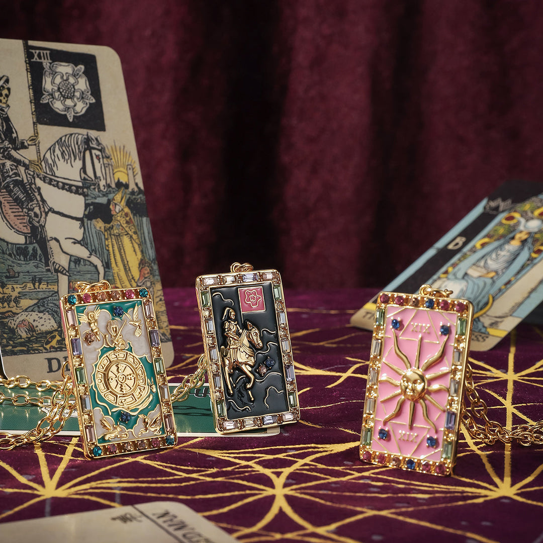 Wheel of Fortune Tarot Card Necklace