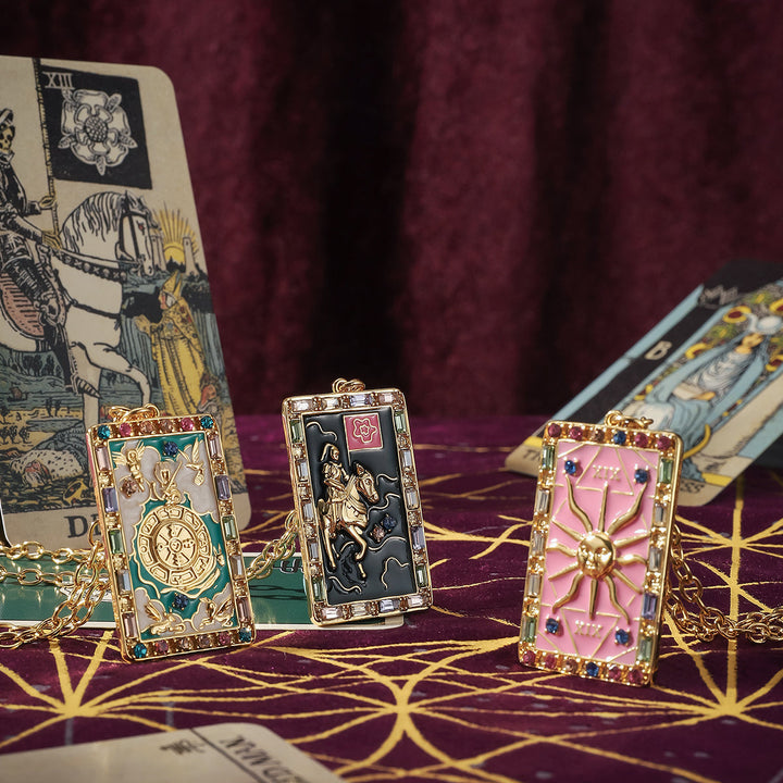 Wheel of Fortune Tarot Card Necklace