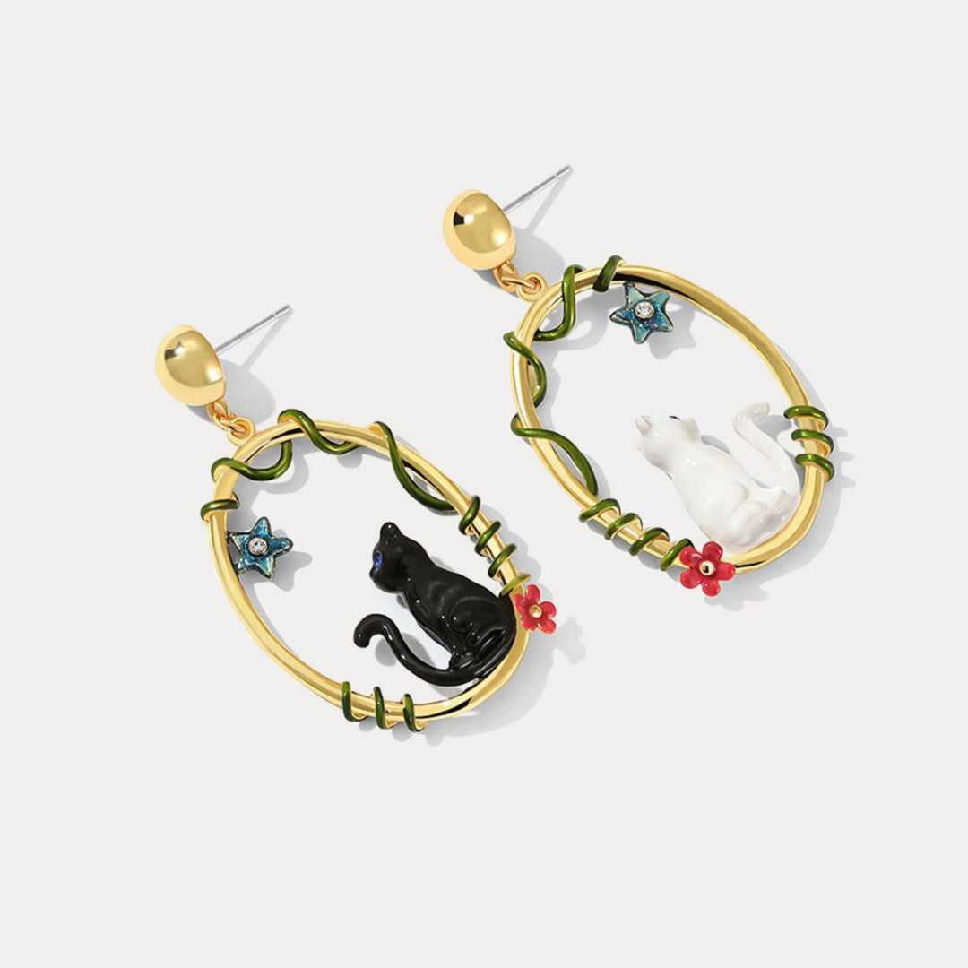 Black Cat Earrings