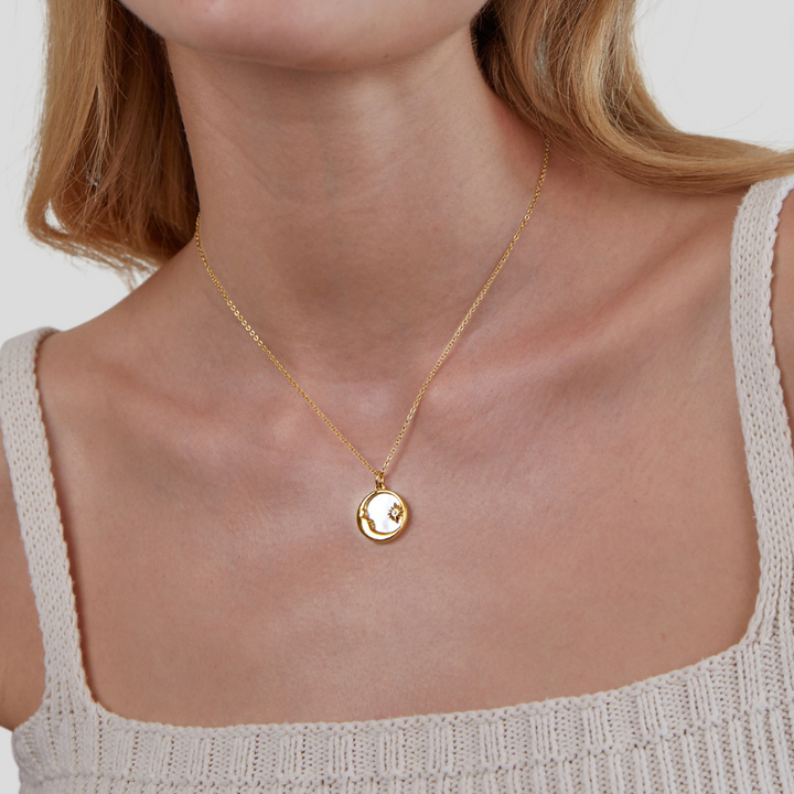Celestial Dreams Necklace: Moon & Stars