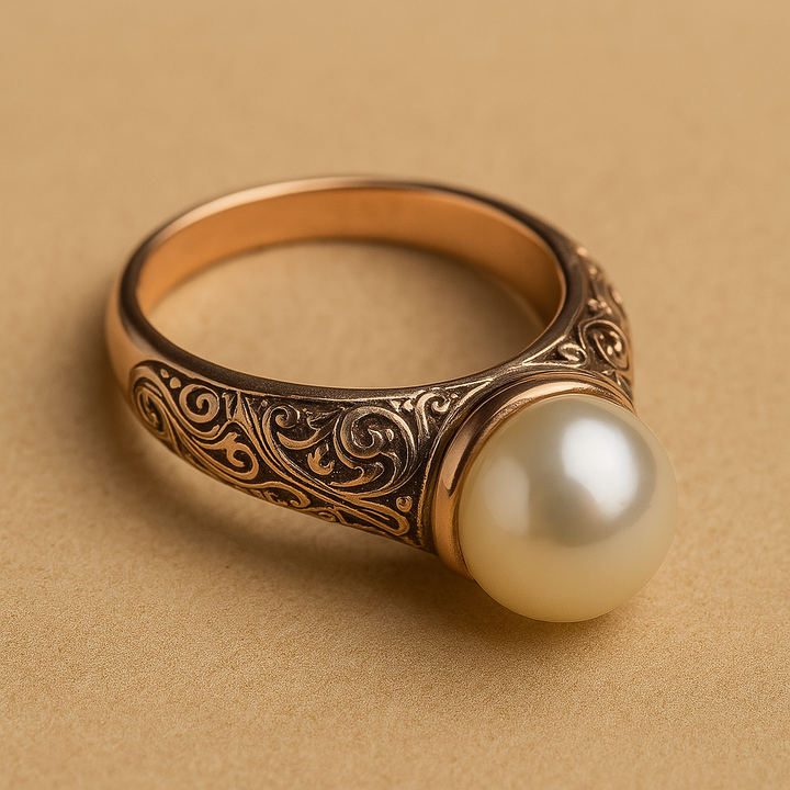 Golden Pearl Elegance Ring