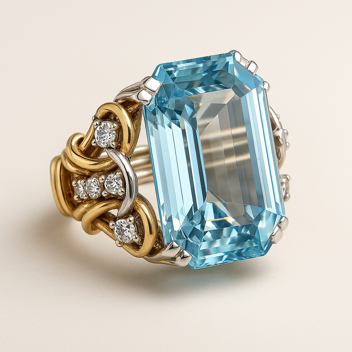 Vintage Blue Sparkle Stack Ring