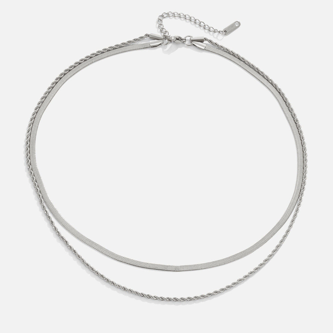 Layered Silver Necklace - Alexandra Model