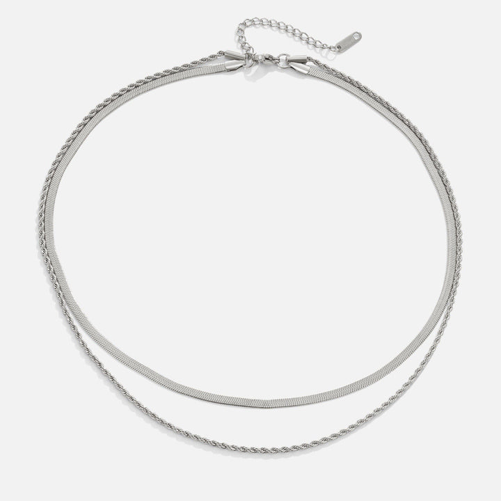 Layered Silver Necklace - Alexandra Model