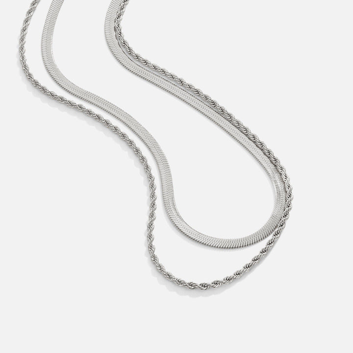 Layered Silver Necklace - Alexandra Model