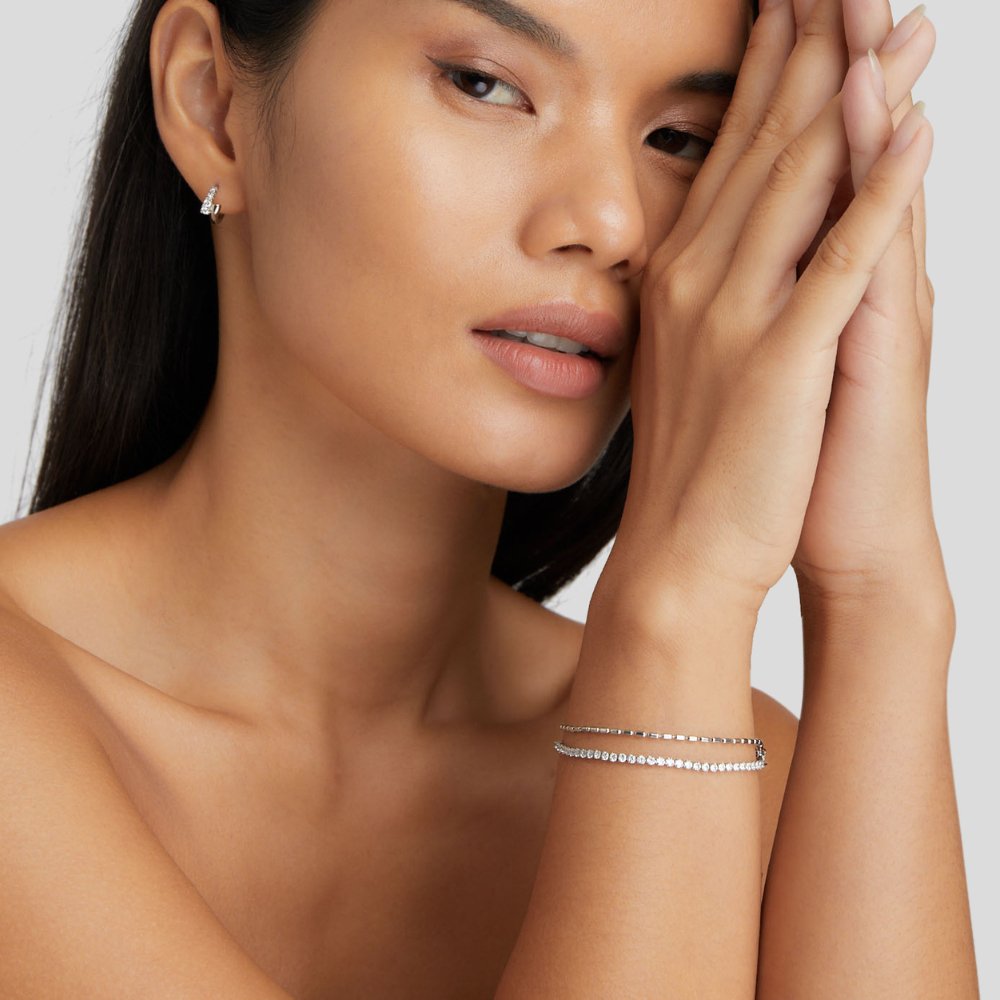 Arelia Silver Bracelet with Crystals