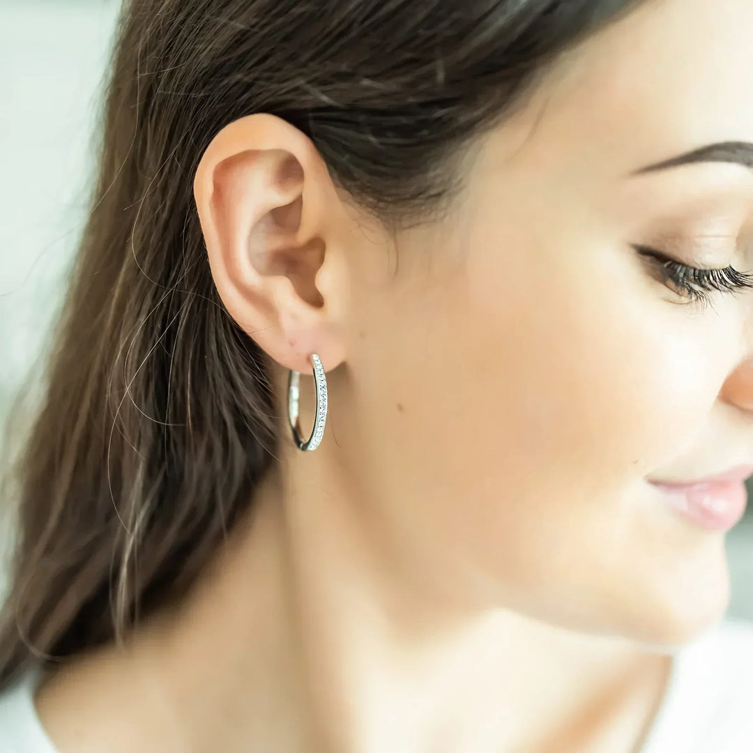 Sorel Pave Earrings | Classic White