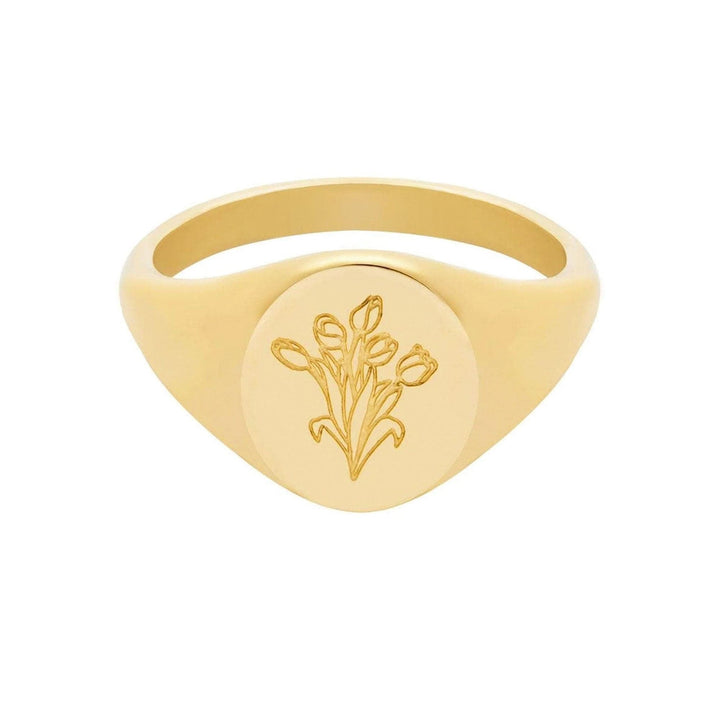 Tulips Signet Ring
