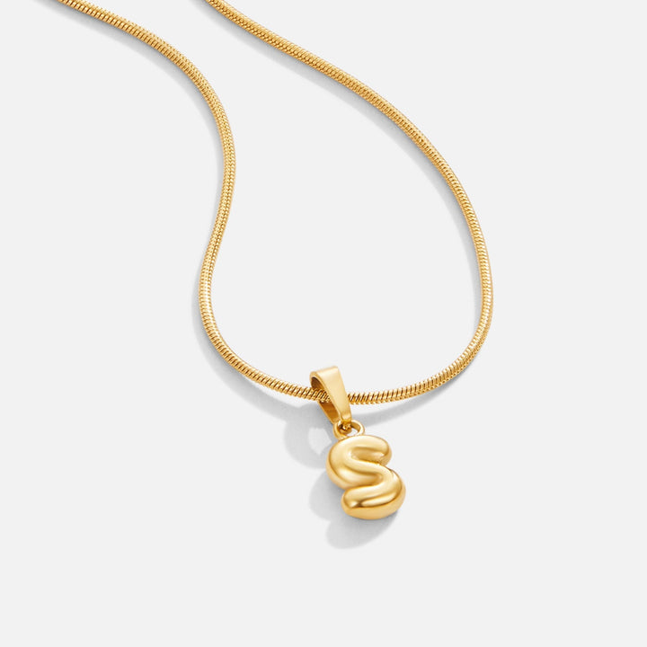 Bubble Letter Charm Necklace