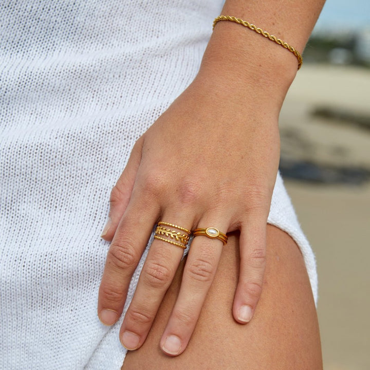 Radiant Pearl Embrace Ring