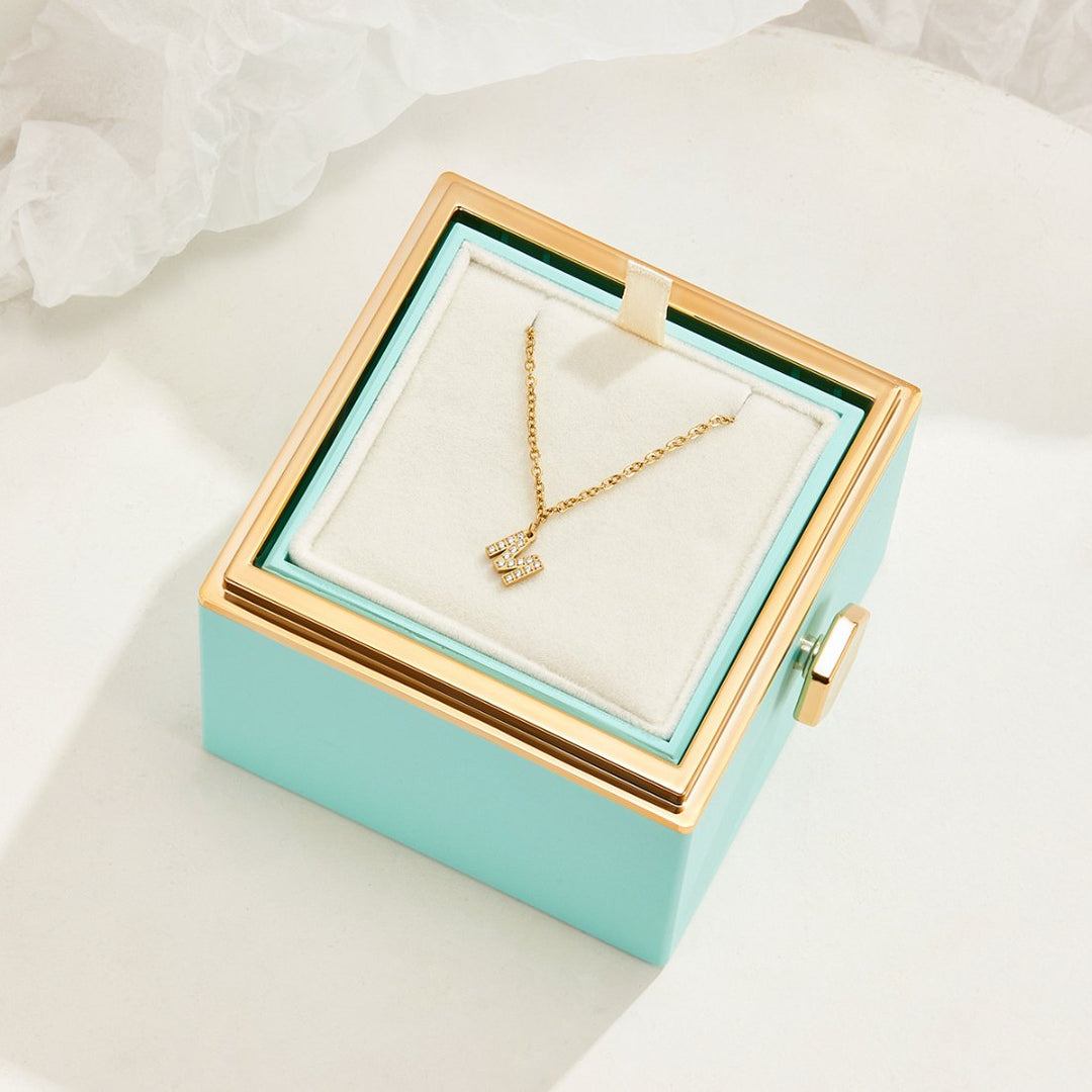 Crystal Charm Letter Necklace