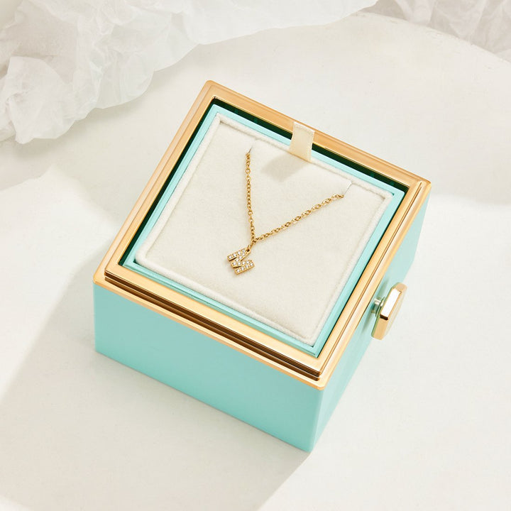 Crystal Charm Letter Necklace