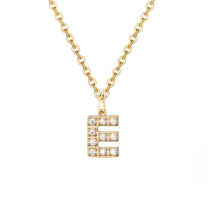 Crystal Charm Letter Necklace