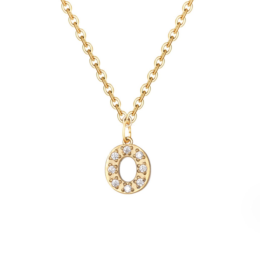 Crystal Charm Letter Necklace