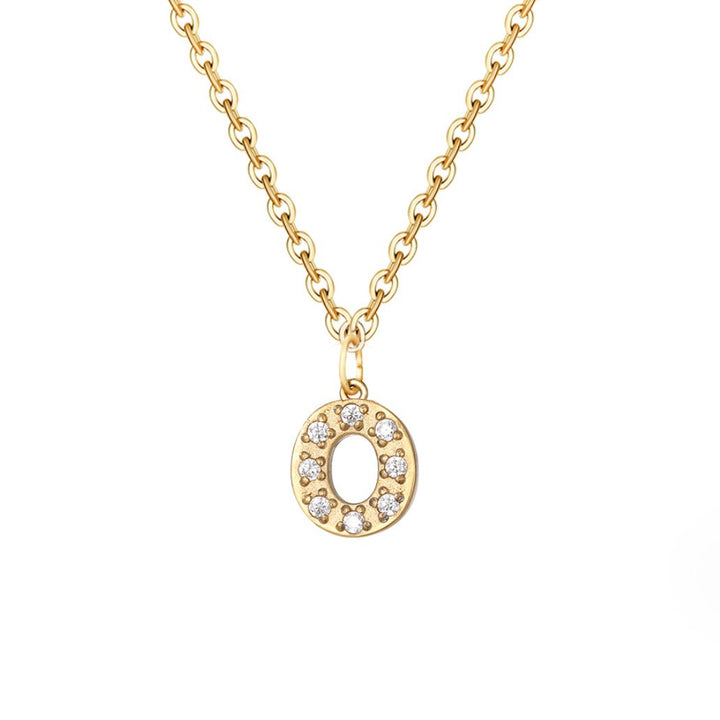 Crystal Charm Letter Necklace