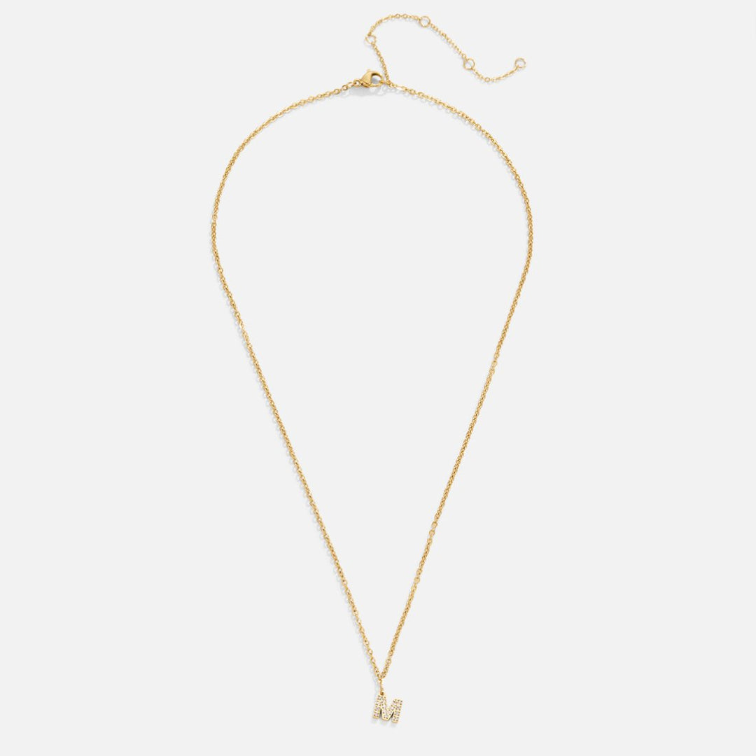 Crystal Charm Letter Necklace