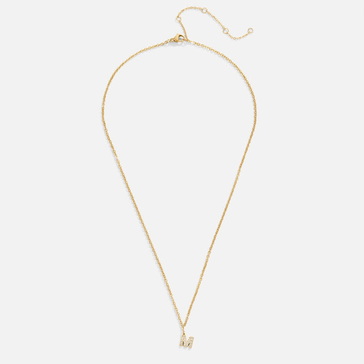 Crystal Charm Letter Necklace